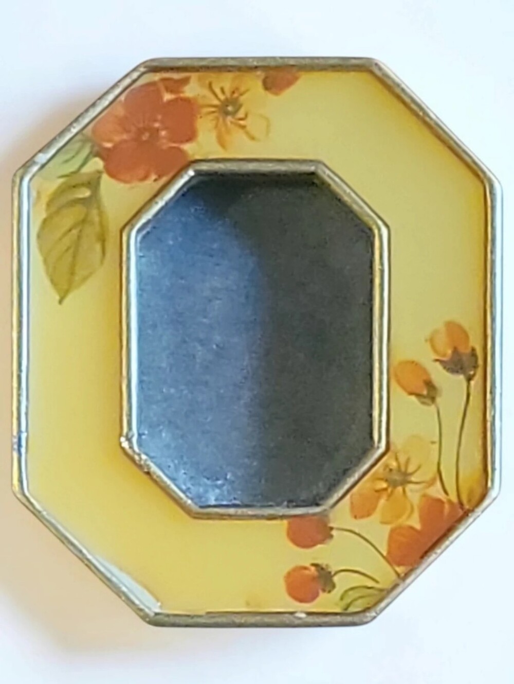 Vtg Mini Picture Frame Bucklers Inc. Fifth Avenue NY brass-tone metal enamel